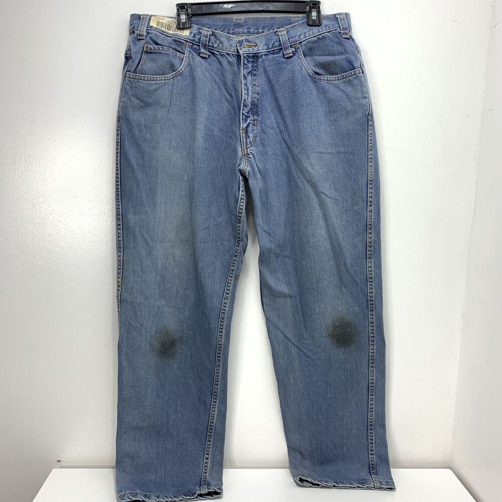 Workrite FR Mens Classic Straight Pants Blue Rugged Westex Ultrasoft 38 x 31